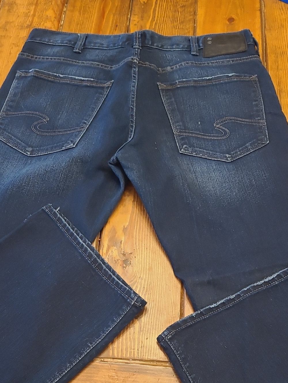 Mens Silver Jeans 34x32 Zac